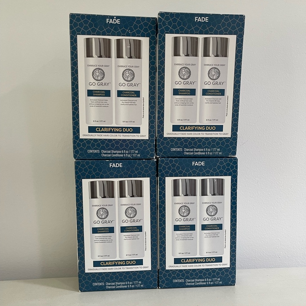 4 Go Gray Clarifying Charcoal Daily Shampoo & Conditioner, Full Size Set